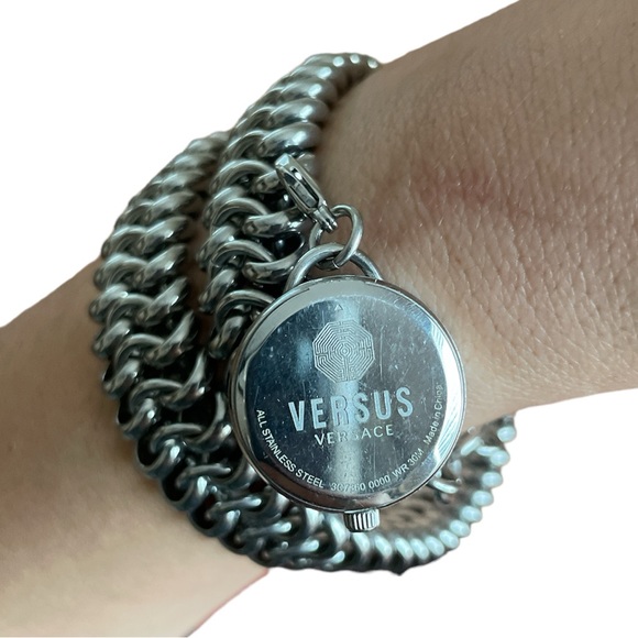 Versace Versus Soft Double-Tour Stainless Steel Watch Choker Charm Bracelet - Picture 4 of 5